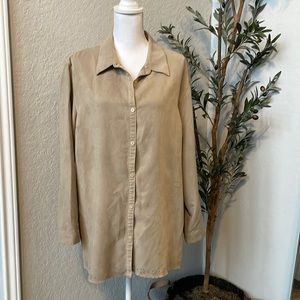 Marsh Landing Women’s Classic Button Down Blouse Eyelet Trim Details Size XL